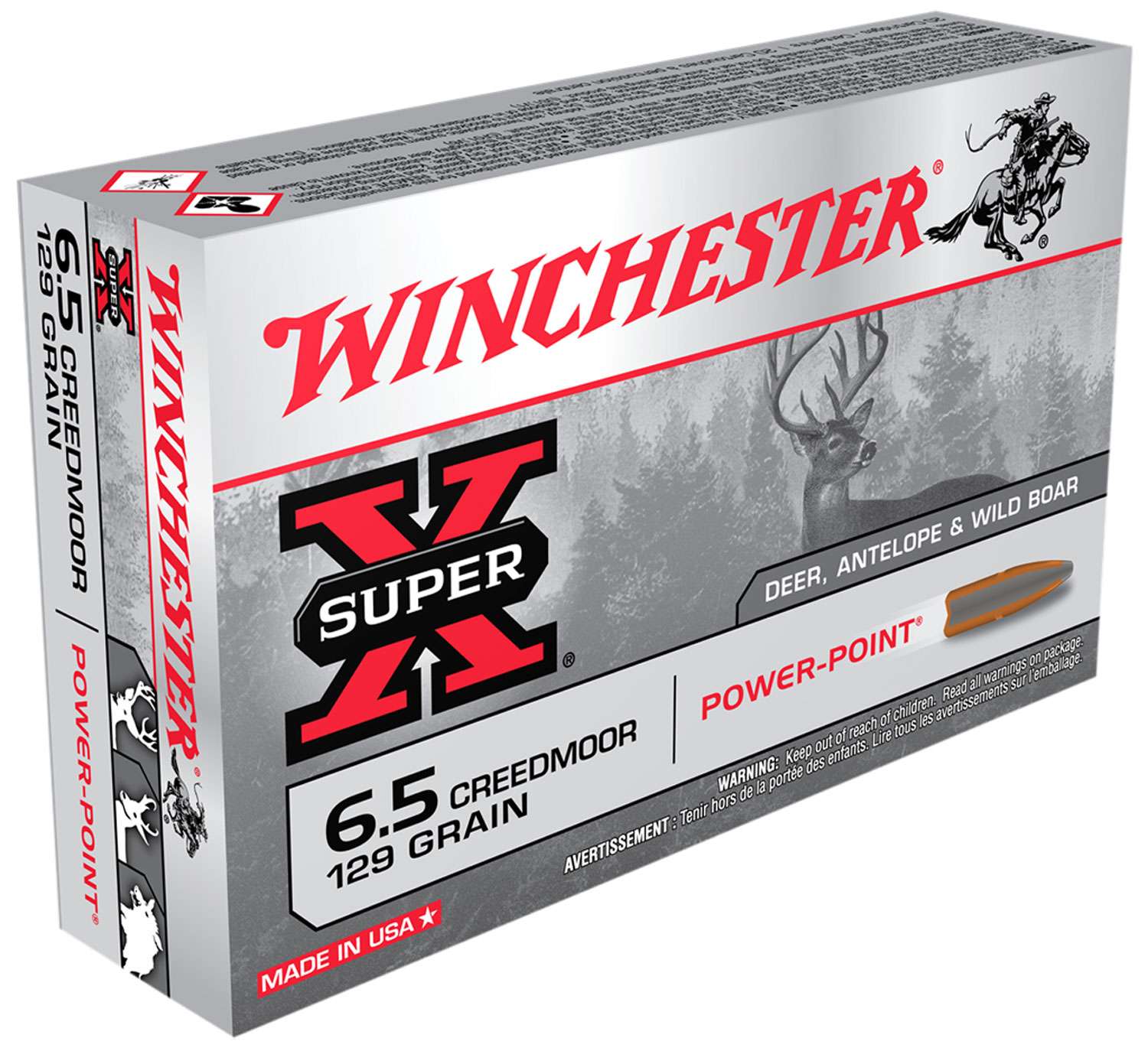 Winchester Ammo X651 Super-X  6.5 Creedmoor 129 gr Power-Point (PP) 20 Bx/-img-1