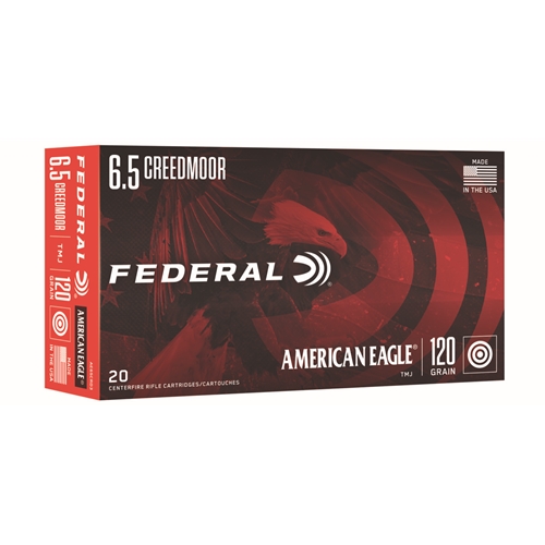 FEDERAL AMERICAN EAGLE AMO 6.5 CREEDMOOR 120GR FMJ 20RD (10 BOXES PER CASE)-img-1