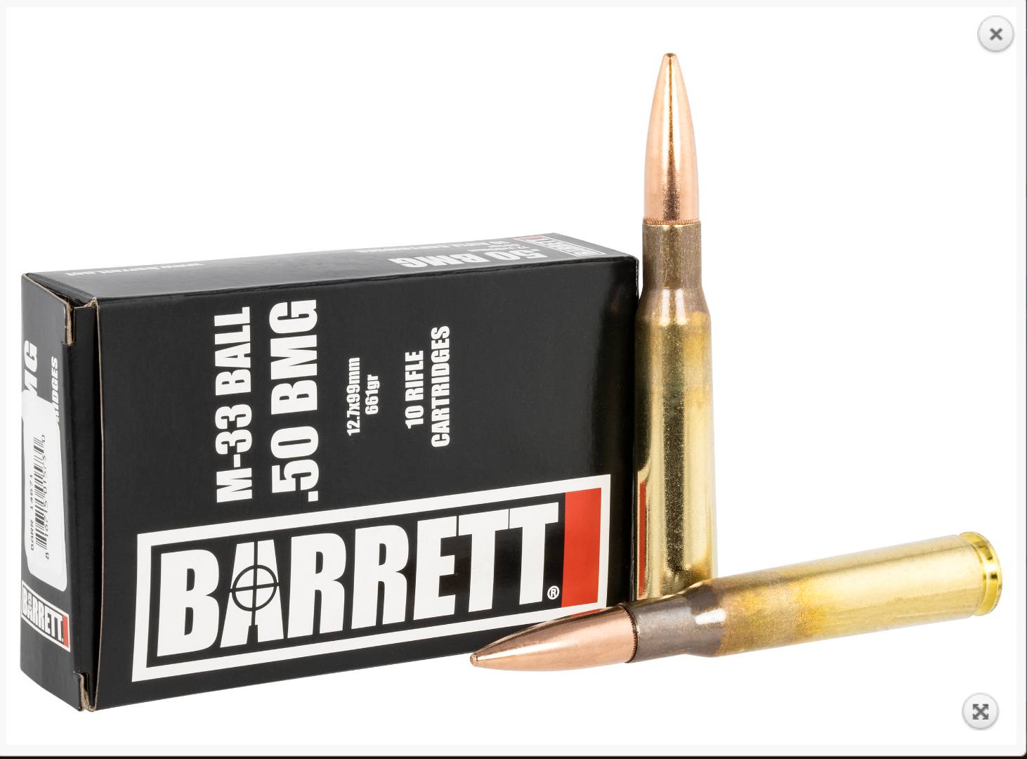 Barrett 14671 Rifle 50 BMG 661 gr M33 Ball 10 Per Box/25 Cs-img-0